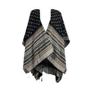 Blanket Sweater Greys Black Brown Cape One Size